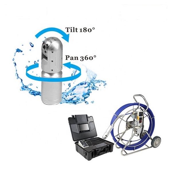 512Hz transmitter 9'' TFT Monitor CCTV Sewer Drain Pipe Inspection system with 50mm pan tilt camera
